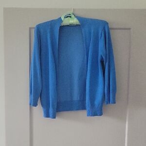 Cielo Blue Cardigan Sweater Lightweight Open-Front
